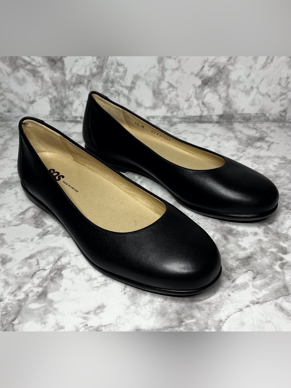 SAS Scenic Black Floral Suede Slip On Ballet Flats Size 10 M